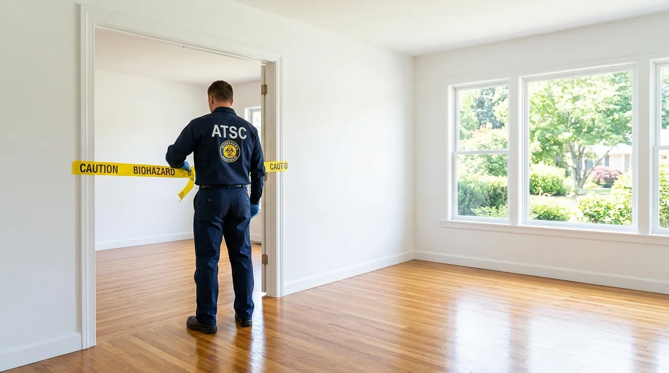 Certified biohazard cleanup crew performing Decomposition Cleanup in Lowell